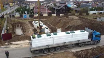 Доставка и монтаж модульных очистных сооружений. Вид 2
